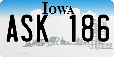 IA license plate ASK186