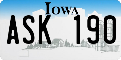 IA license plate ASK190