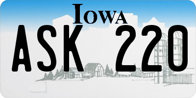 IA license plate ASK220