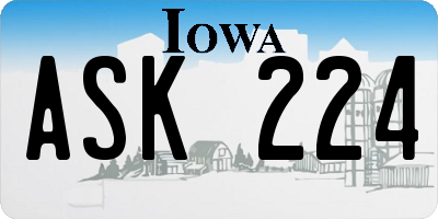 IA license plate ASK224