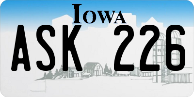 IA license plate ASK226