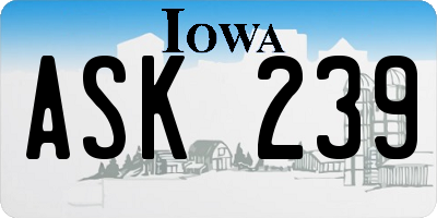 IA license plate ASK239