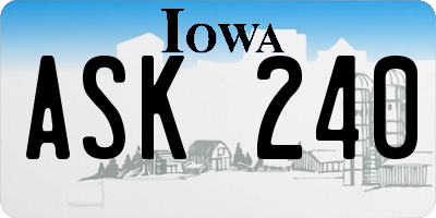 IA license plate ASK240