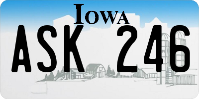 IA license plate ASK246