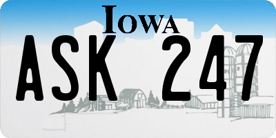 IA license plate ASK247