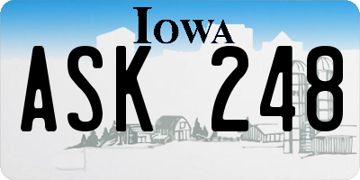 IA license plate ASK248