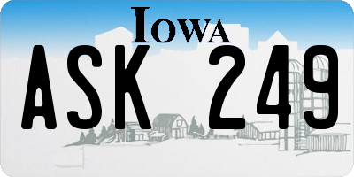 IA license plate ASK249