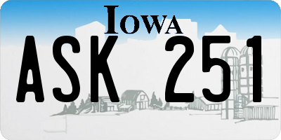 IA license plate ASK251