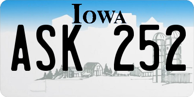 IA license plate ASK252