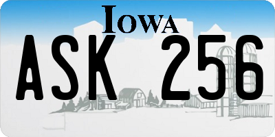 IA license plate ASK256