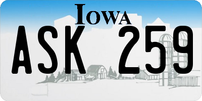 IA license plate ASK259