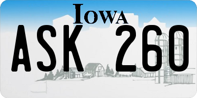 IA license plate ASK260