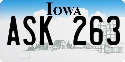 IA license plate ASK263