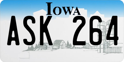IA license plate ASK264