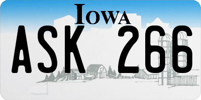 IA license plate ASK266