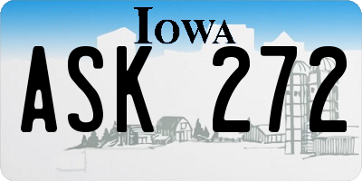 IA license plate ASK272