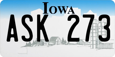IA license plate ASK273