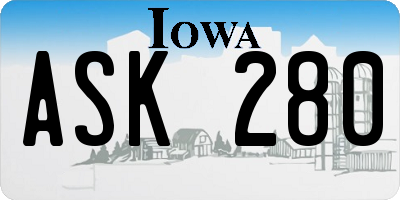 IA license plate ASK280