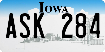 IA license plate ASK284