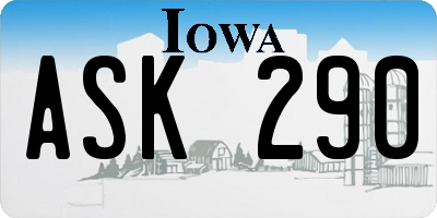 IA license plate ASK290