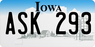 IA license plate ASK293