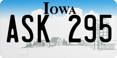 IA license plate ASK295