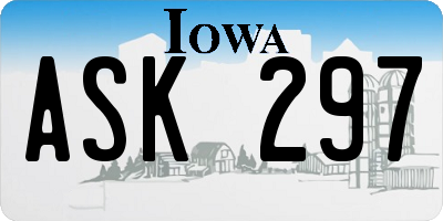 IA license plate ASK297