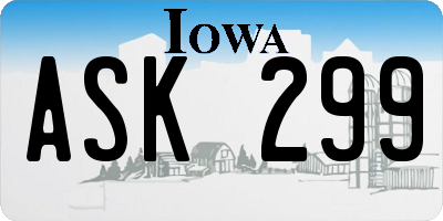 IA license plate ASK299