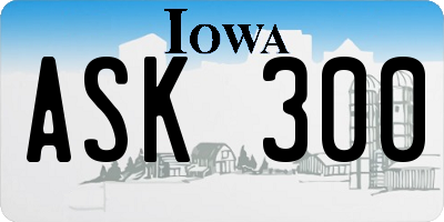 IA license plate ASK300