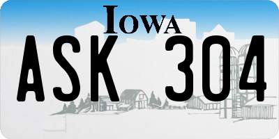 IA license plate ASK304