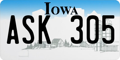 IA license plate ASK305