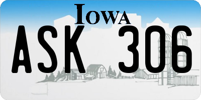 IA license plate ASK306