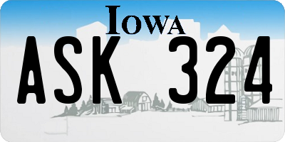 IA license plate ASK324