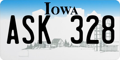 IA license plate ASK328