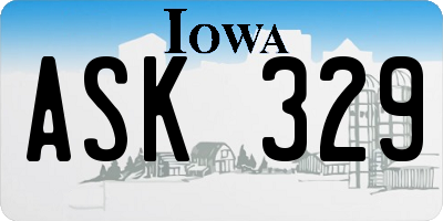 IA license plate ASK329