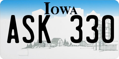 IA license plate ASK330