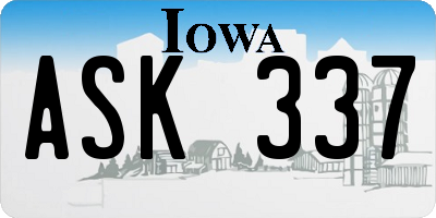 IA license plate ASK337