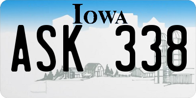 IA license plate ASK338