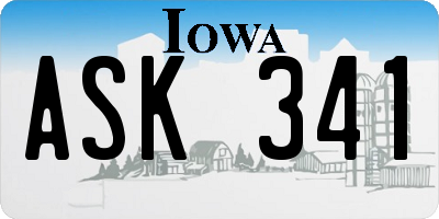 IA license plate ASK341