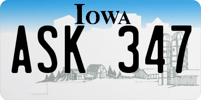IA license plate ASK347