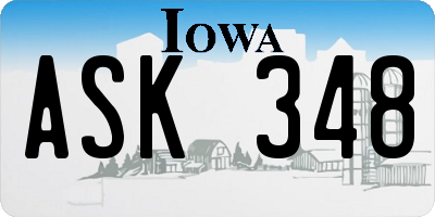 IA license plate ASK348