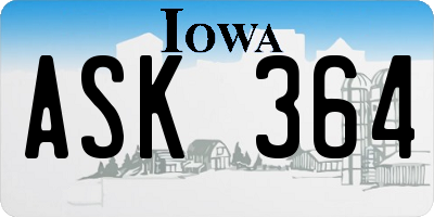 IA license plate ASK364