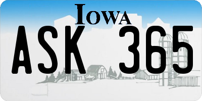 IA license plate ASK365