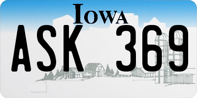 IA license plate ASK369