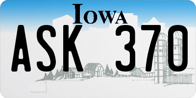 IA license plate ASK370