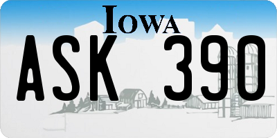 IA license plate ASK390