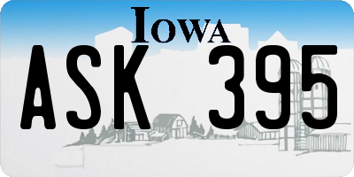 IA license plate ASK395