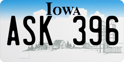 IA license plate ASK396