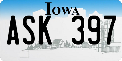 IA license plate ASK397