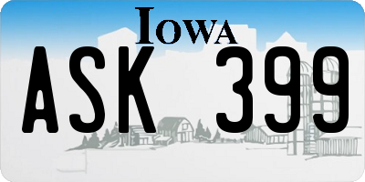 IA license plate ASK399